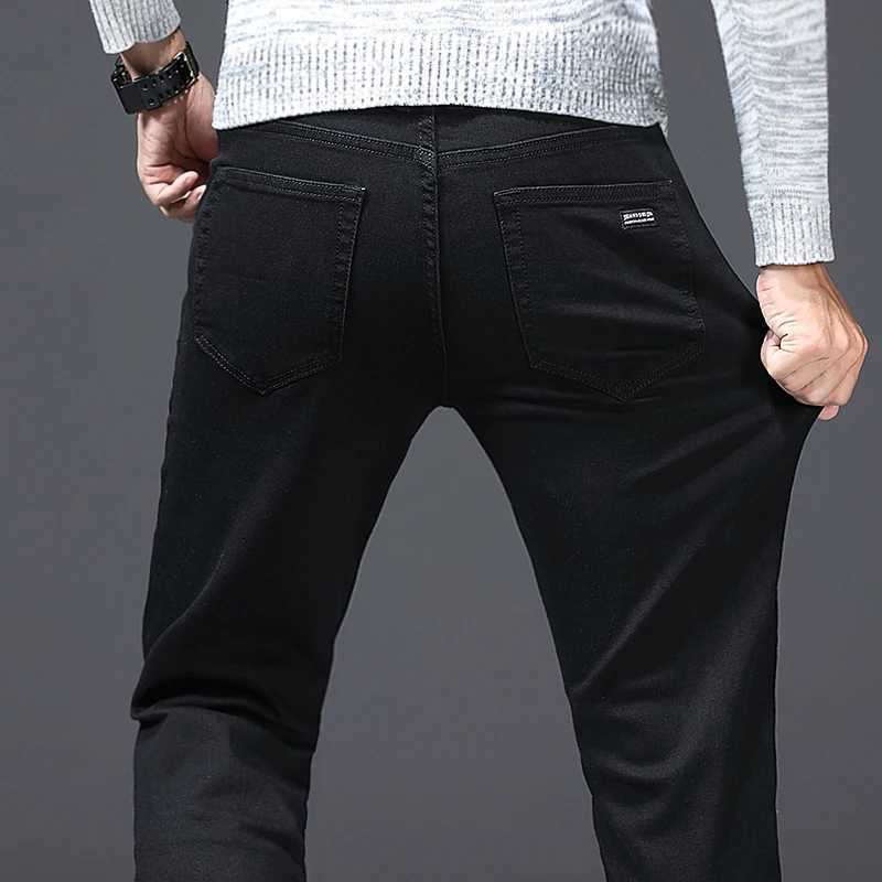 Herren Jeans Business Herren Jeans Casual Straight Stretch Fashion Classic Black Work Denim Herren Wthinlee Marke Kleidung Größe 28-40L2404
