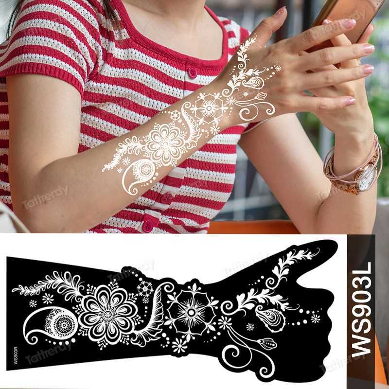 Transfert de tatouage Fashion Henné Gabillement de tatouage Tatouage Tatouage Tatouage DIY Paint Corps Paint Modèle d'autocollant Indian Wedding Maride Painting Kit Tools 240426