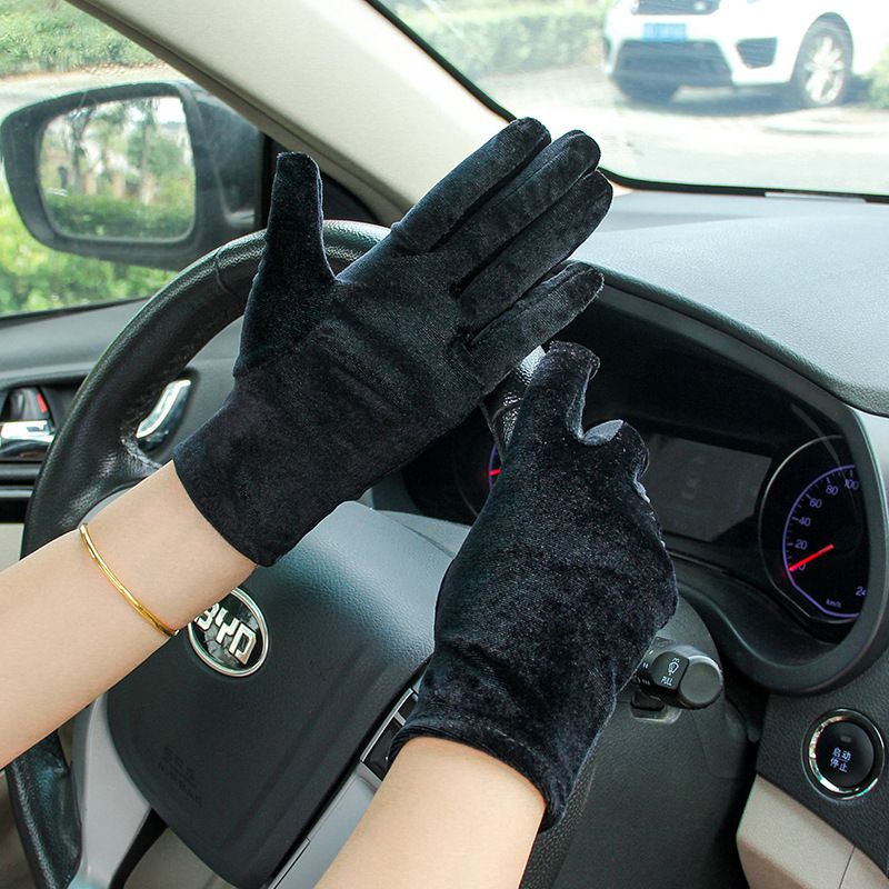 Mjuk bekväm sammet fem fingerhandskar andas skyddar mitten vinter fulla fingrar handskar