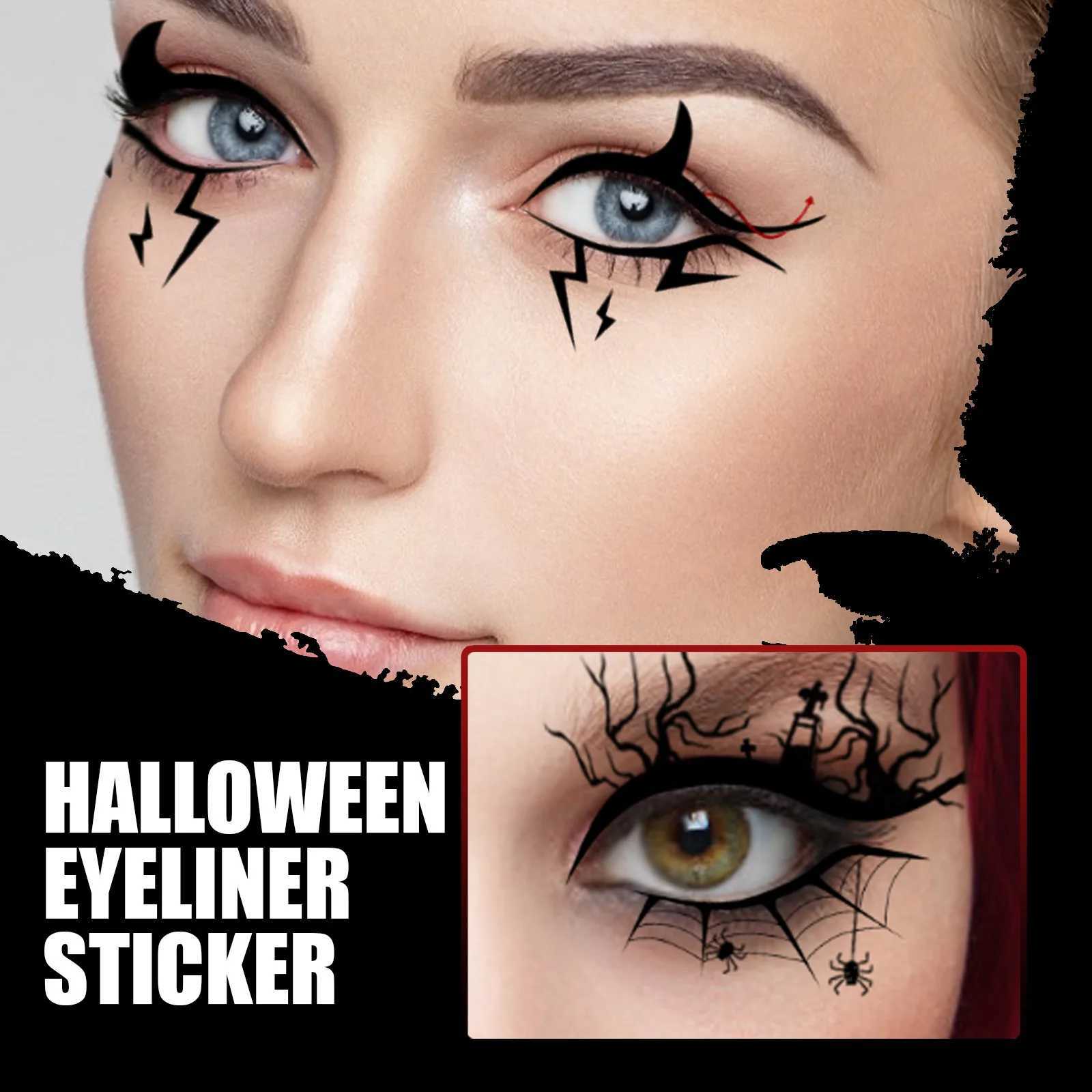 Tatuering Överföring Eye Shadow Tattoo Tillfälliga tatueringar Klistermärke Women Halloween Party Eye Makeup Stickers Face Waterproof Fake Tatto Eye Art 240427