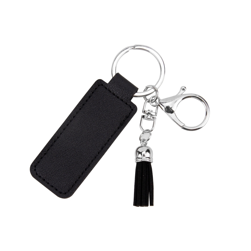 DIY PU LÄDER FRINGE NYCKEL Kedja Simple Business Small Gift Metal Pendant Car Key Chain Logo Accessories