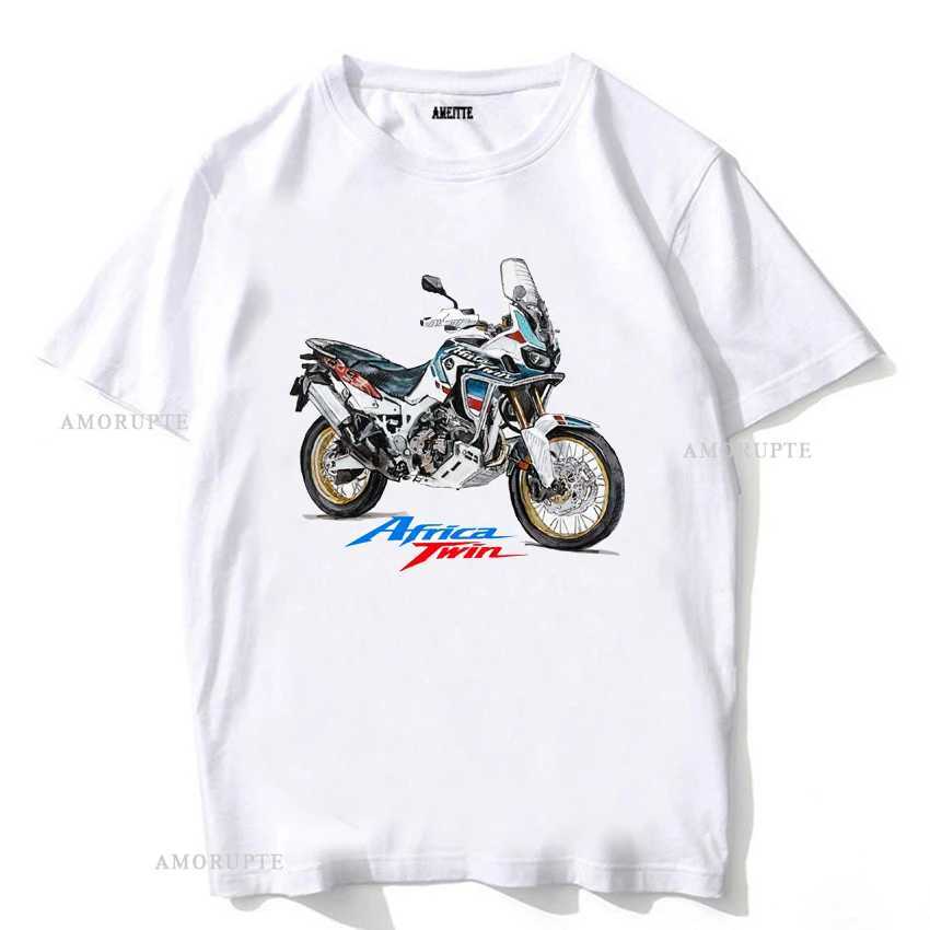 T-shirts masculins HON Africa Twin CRF1100 MOTOROCYLE IM GS ADVENTION T-shirt Men Tshirts Boy Rider Clothing Mountains Riding Sport Casual Ts TS T240425