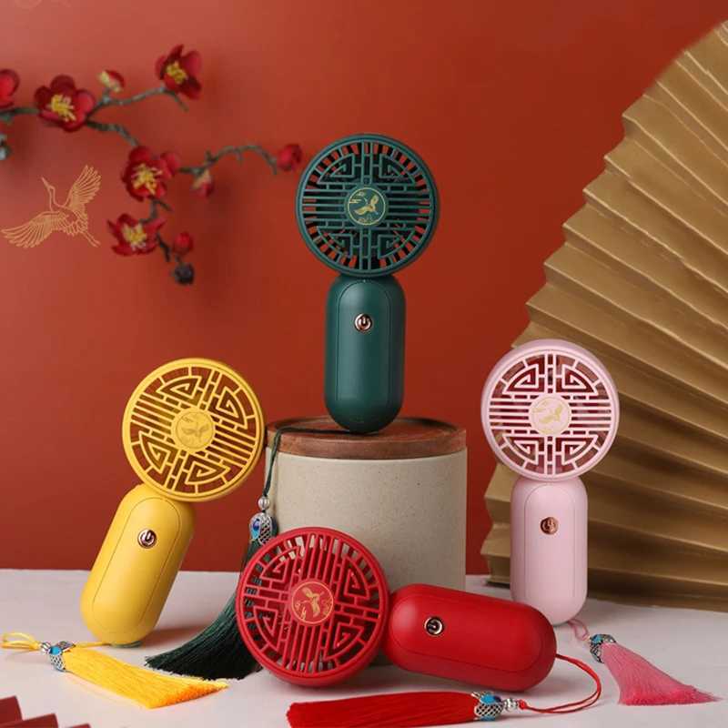 Electric Fans Chinese Style Electric Mini Cute Fan USB Charging Quiet Desktop Portable Little Yellow Duck Fan Strong Wind 3 Speeds Adjustable