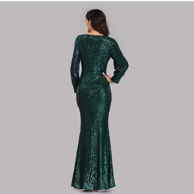 Sukienki z pasa startowego Plus-size Długoczepnięte w dekolcie z dekoltem w dekolcie Sukienka wieczorowa dla kobiet Prom Formal Dress Woman Elegant Grn Long Sukienka Y240426