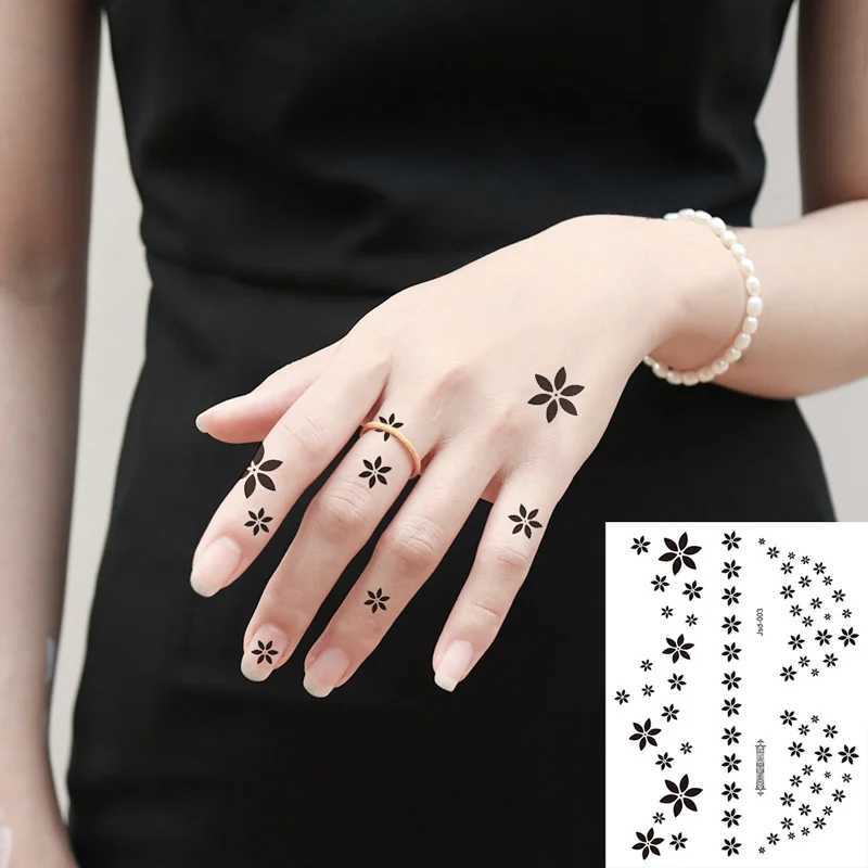 Tatuaż Transfer 6 szt. Czarny tatuaż na twarz Wodoodporny tymczasowy tatuaż dla kobiet gwiazd księżyca Fałszywy tatuaż na twarz palcem ręka obojczyk Art 240426