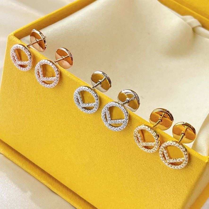 2022 Designer Rose Gold Gold oorbellen voor vrouwen Men Parel Pendant Hoop Earring Luxry Designers Letter F Stud -oorbellen D22012705
