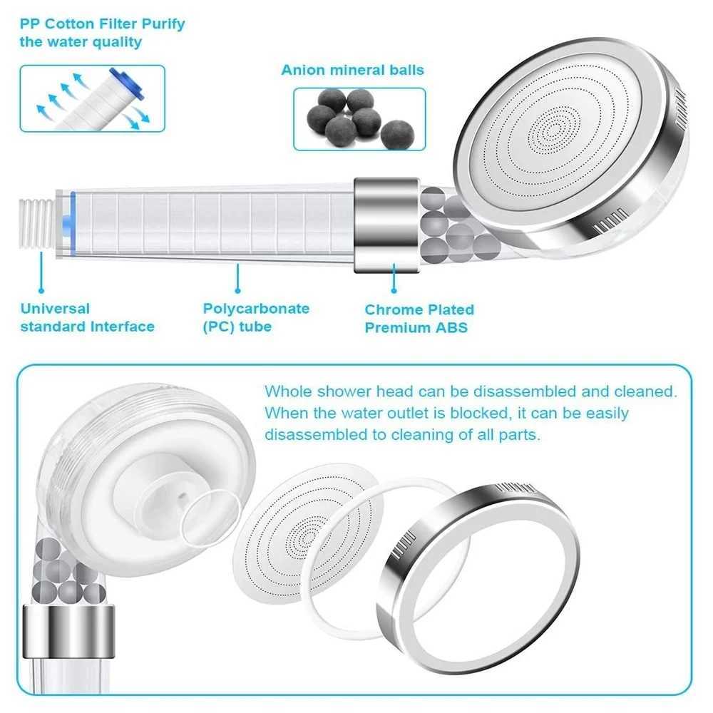 Badezimmer Duschköpfe 3 Modus Wasserreiniger Filter Duschkopf Hochdruck Duschen Badezimmer Set Hochdruck Multifunktionales Reinigungsgerät