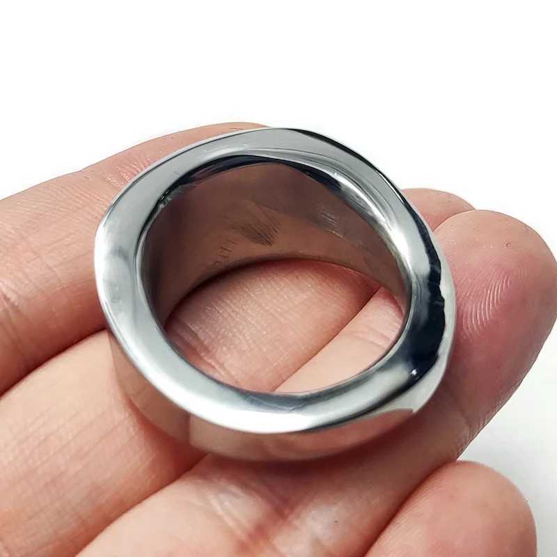 Nxy Cockrings Stainless Steel Metal Penis Lock Cock Ring Delay Ejaculation Ball Scrotum Stretcher Erection Slave Male Sex Toy Man 240427