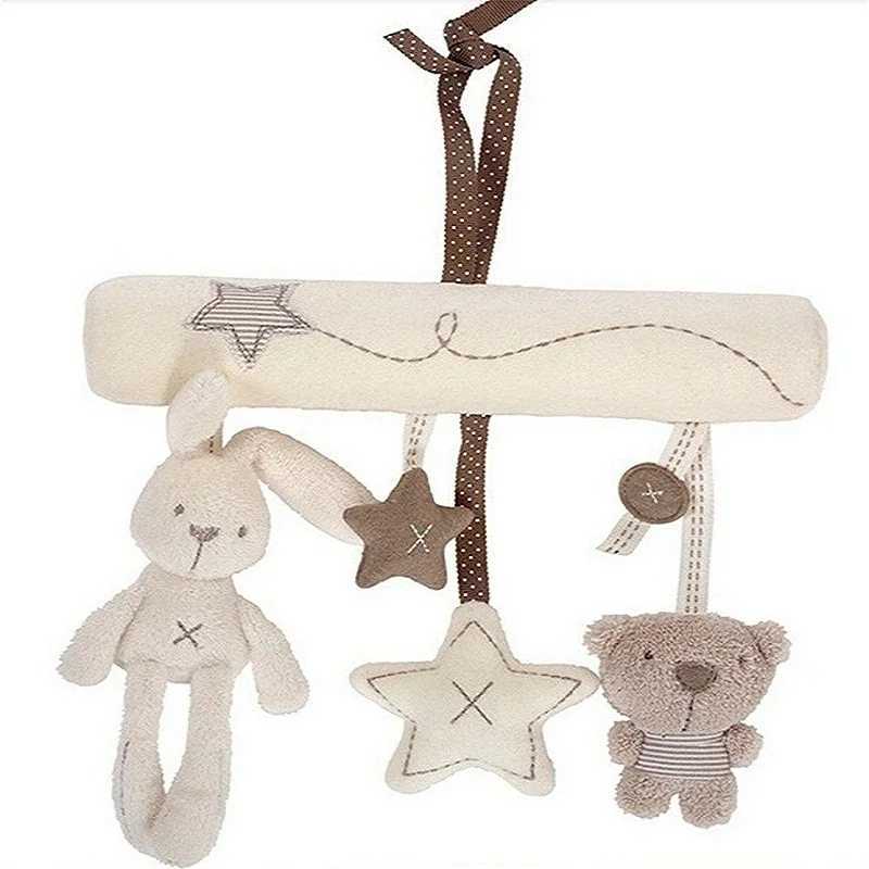 Mobiles# Baby Crib Rattles Plush Toys Soft Rabbit Rattles Pram Rattle Toys Hanging Rattle For Stroller Newborn Bed Pendant Bell Toy d240426