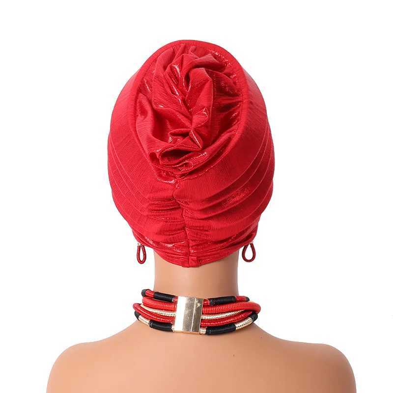 Bandanas Durag Africano Womens Car Cabeça Nigeriana Cabeça Planteada embrulhada com lenço de cabeça muçulmana e chapéu turbina UAV 240426