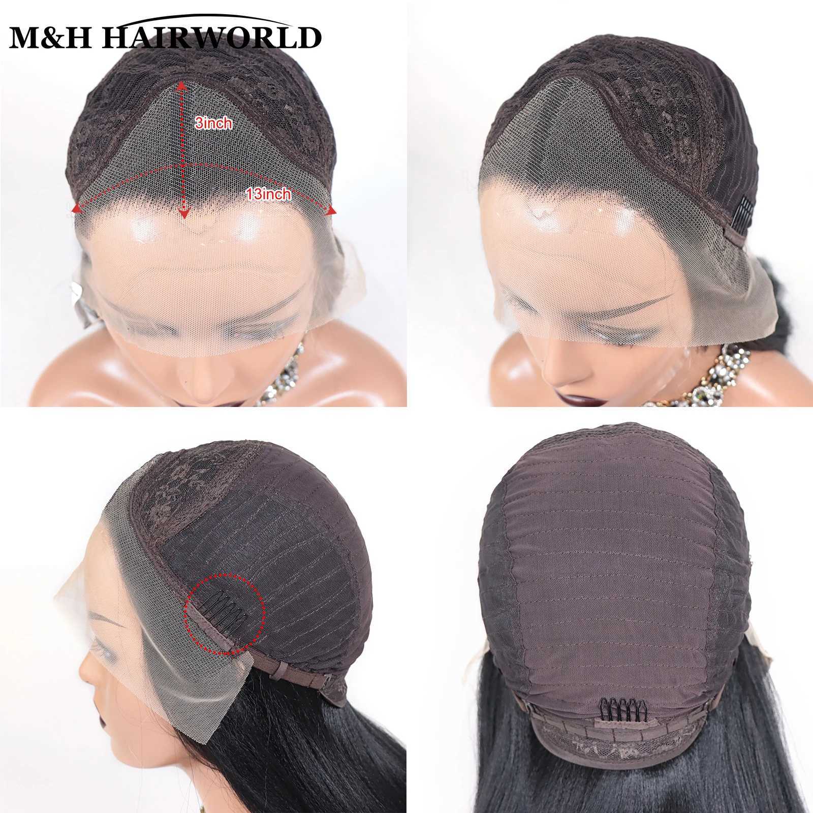 Synthetic Wigs Black wig with Highlights role-playing curly synthetic lace front Ombre brown 13x3 matte Q240427