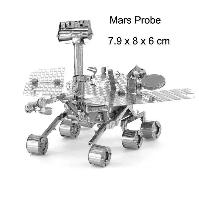 3D Puzzles Mini 3D straaljager Jet Space Shuttle Metal Model Toy Ufo Mars Probe Moon Module Hubble Telescope Puzzle Educatief speelgoed Giftl2404