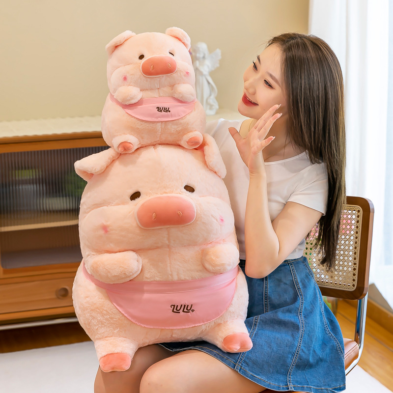 Nouveau cochon muette mignon jouet en peluche lulu pouf poupée pigle lit super sofw oreiller grave machine poupée en gros