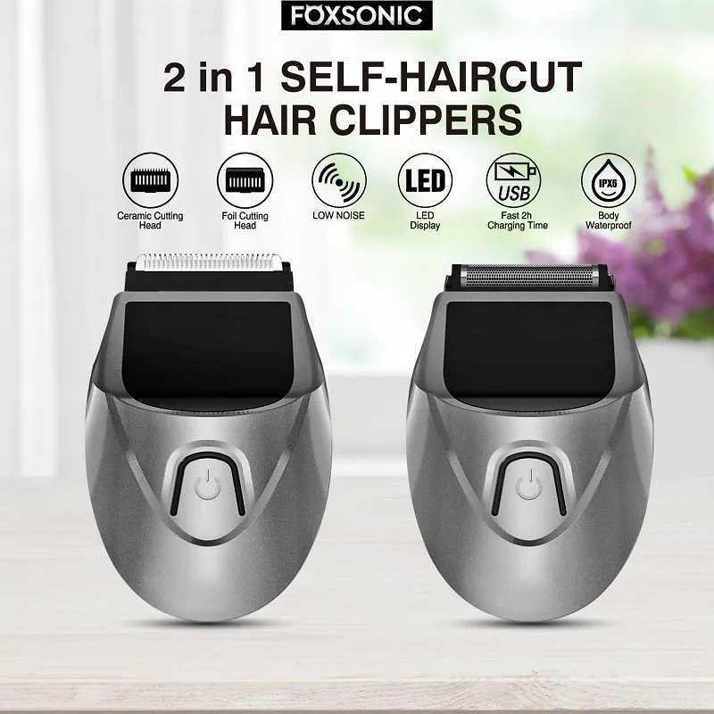 Hair Trimmer FOXSONIC hair clip mens clipper rechargeable short beauty kit cordless electric Q240427