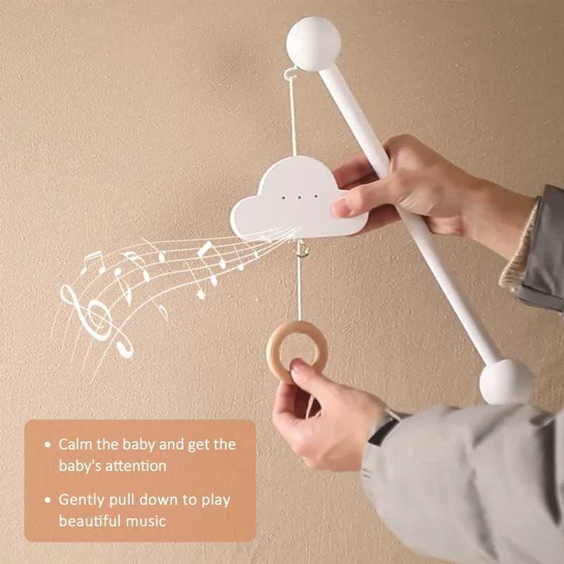 Мобильные телефоны# Baby Mobile Cribs Cloud Bed Bell Bell Crackte 0-12 месяцев новорожденных Bed Bell Music Box Gift для детской спальни держатель для кроватки D240426