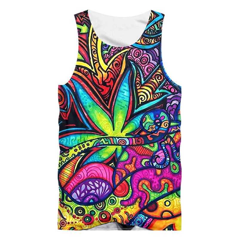 Heren tanktops oogschildering 3D bedrukt vest voor heren zomervest voor dames casual mouwloos shirt voor hiphop straatkleding oversized top voor heren kledingl2404