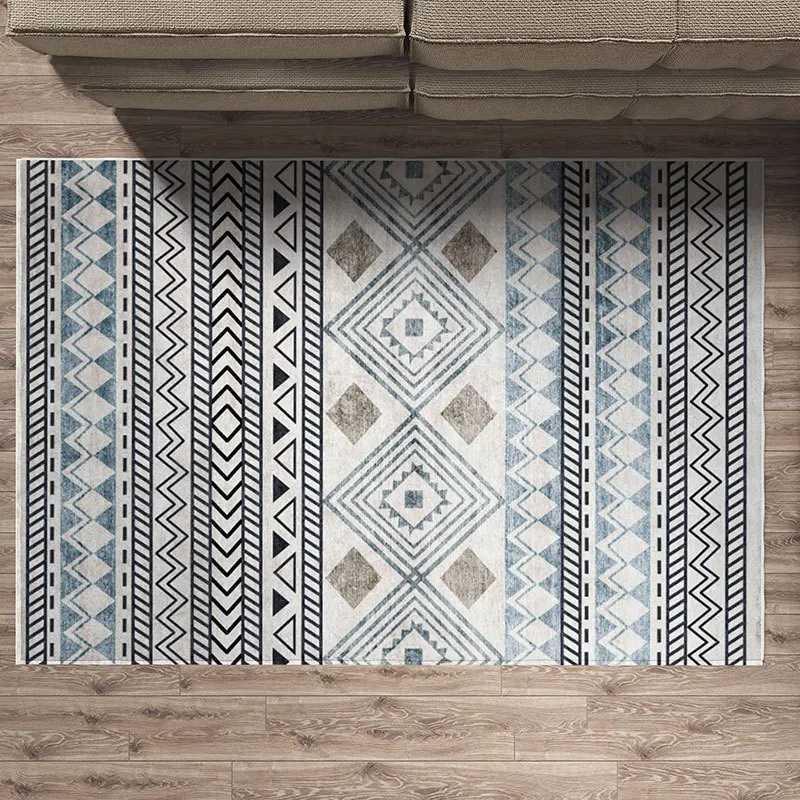 Mattor kristall sammet stor matta marockanska bohemiska linjer för vardagsrum matta retro nordisk stil sovrum säng filt
