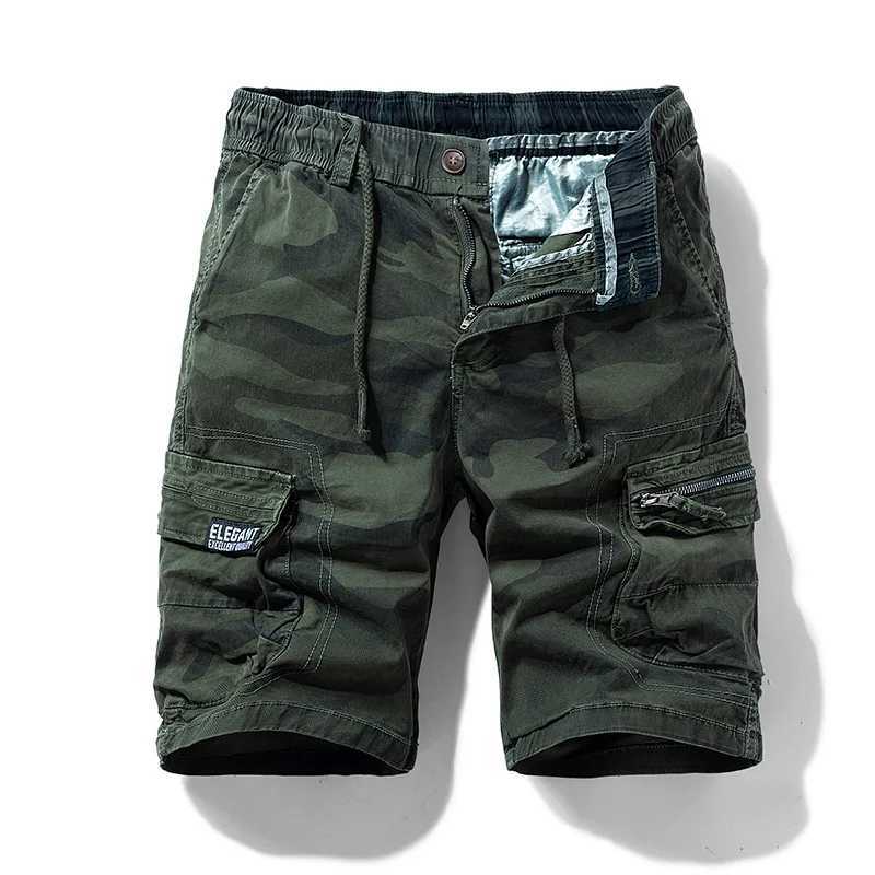 Shorts maschile da uomo in cotone da uomo cortometri camuffato abbigliamento casual brezza brezza bermuda spiaggia jogging a caldo spedizione diretta q240427