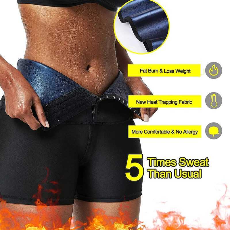 Damskie spodenki Sauna Sauna Krótkie spodnie dla kobiet Kobiety z wysokim talią Spriting Shorts Compression Thermo Trening Body Shaper D240426