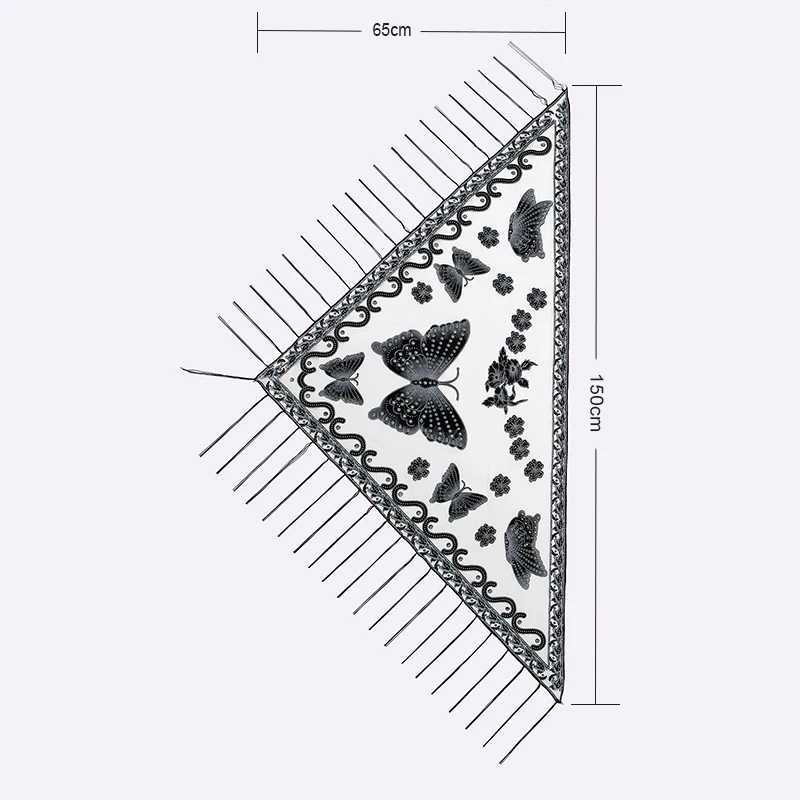 Bandanas Durag Ny Elegant Lace Triangle Scarf Womens Tassel Headband Veil Transparent sjal krage Kvåre/sommarsemester Pannband 240426