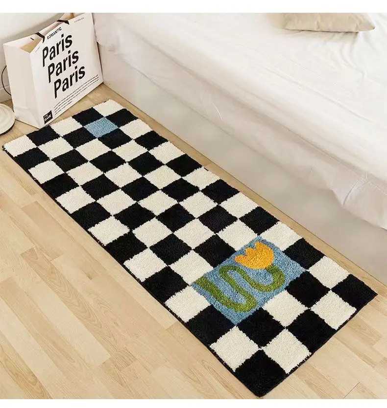 Carpets Ins moelleux du tapis de chambre douce pour enfants mignons Chauffage de lit de lit pour enfants non glip