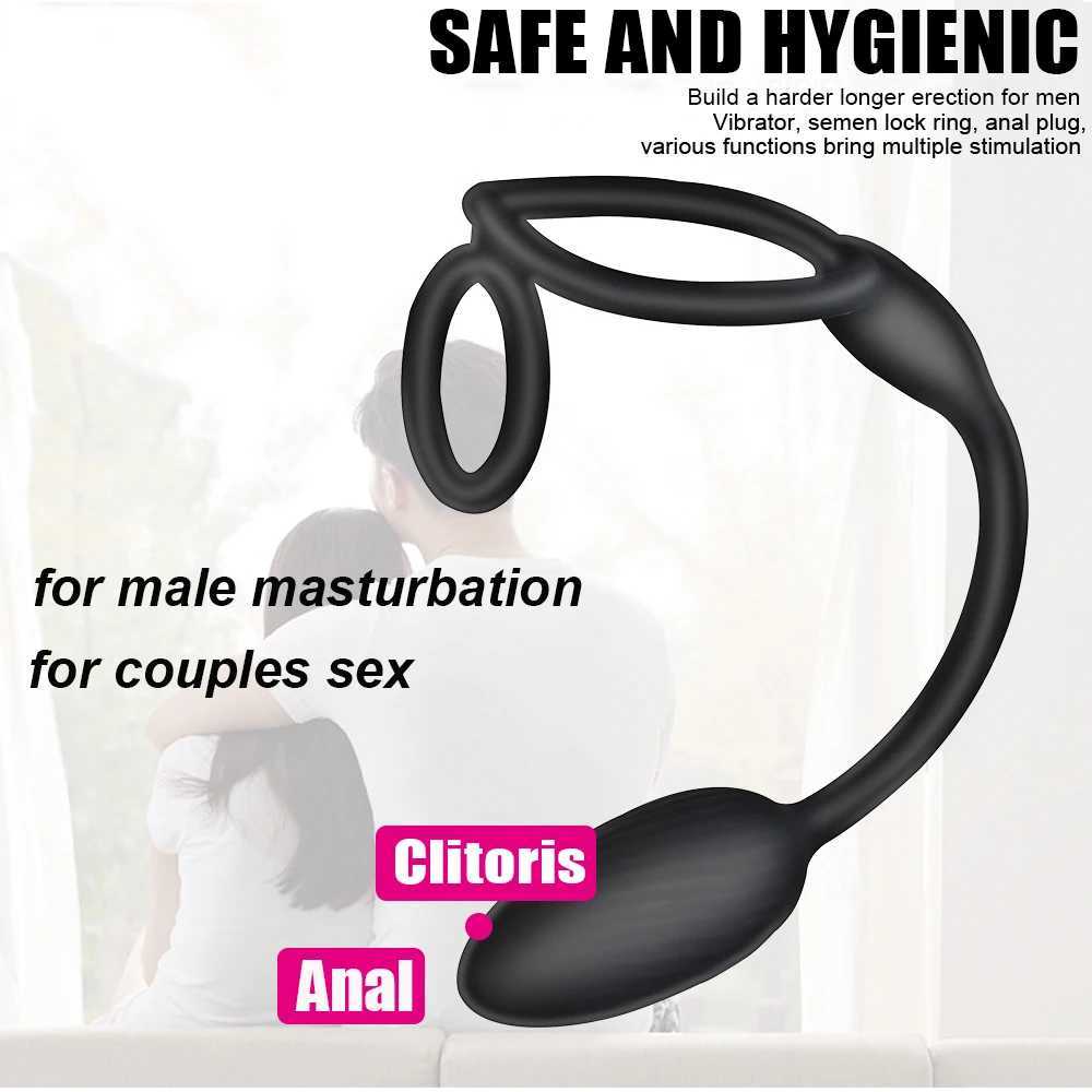 NXY Cockrings Vibradores de cockring sem fio para homens anéis de pênis plug plugue anal massageiro masculino masculino Mulheres Butt Dilator Sex Toys Couples 240427