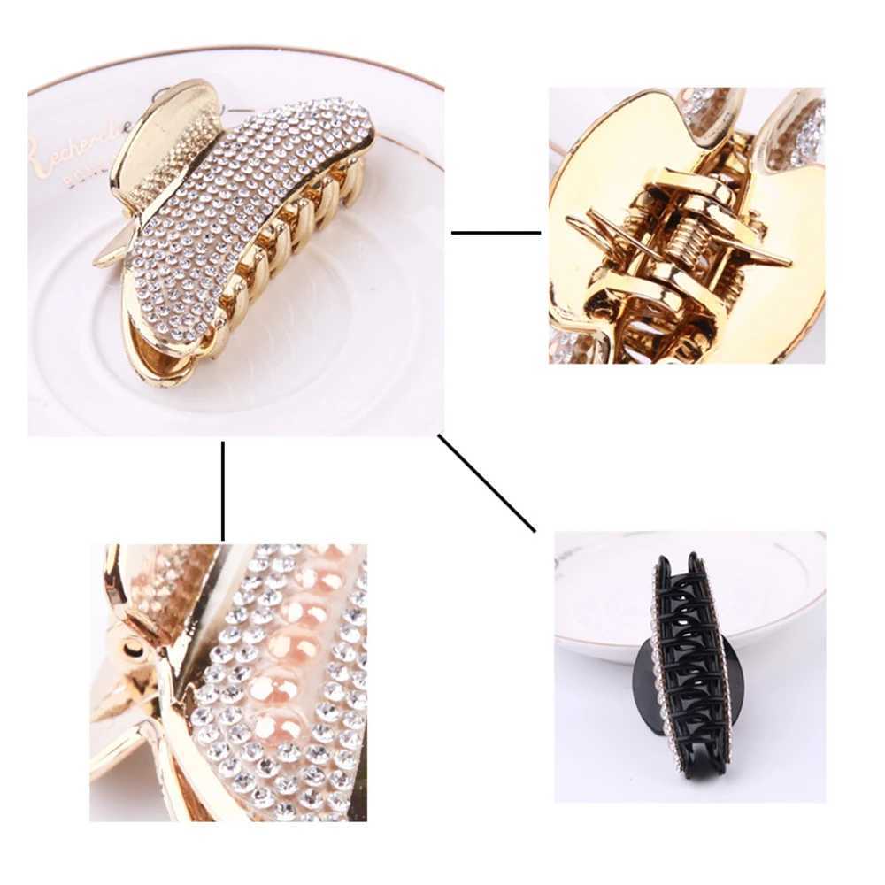 Clips de cheveux Barrettes Nouveau Flash Diamond Womens Clif Alloy Crab Horse Tail Grab Fashion