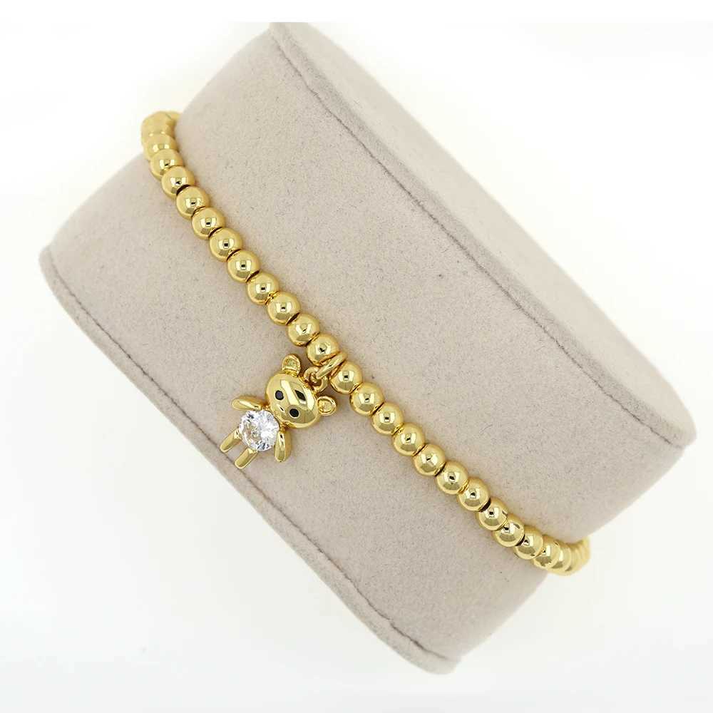 Perlen 1 Stück neuer Trendliebe elastisches Seil Gold Perlen Perlenarmband Geeignet für Frauen mit einem sternförmigen Lächeln Charme Wunderschöner Schmuck
