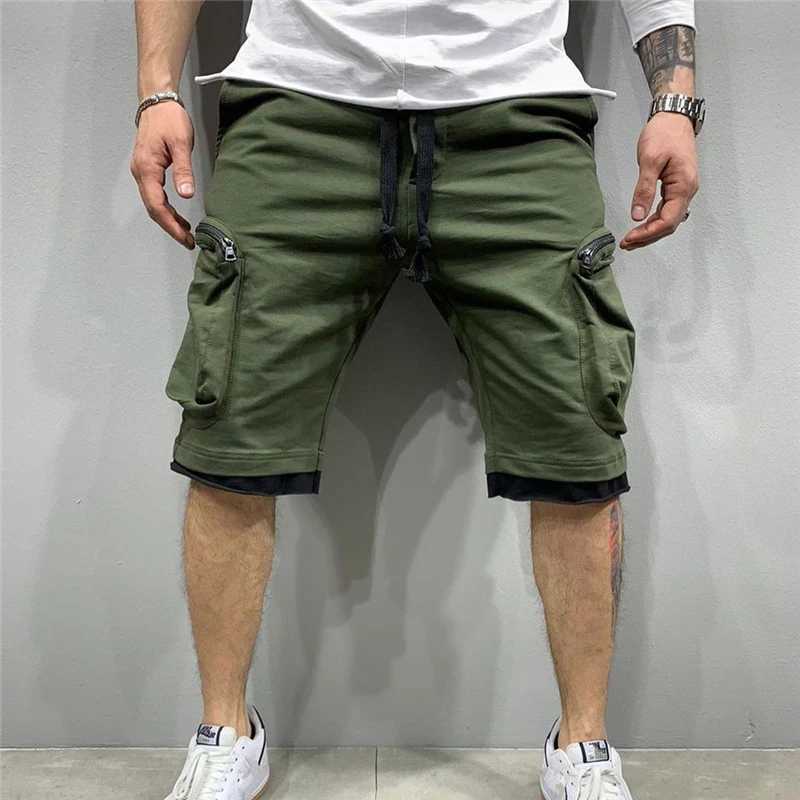 Heren shorts New Street Fashion Summer Losse heren Running Leisure Fitness Clothing Multi Pocket Sports Casual Q240427