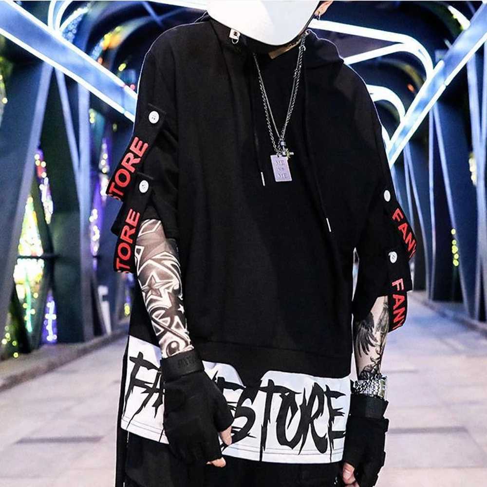 Sweatshirts pour hommes Sweatshirts Sweats Sweats Hoodie Hip Hop Punk Street Clothing Pullover Mens Sports Casual Sports Patch Work Black Hoodie Spring and Automne Top 240425