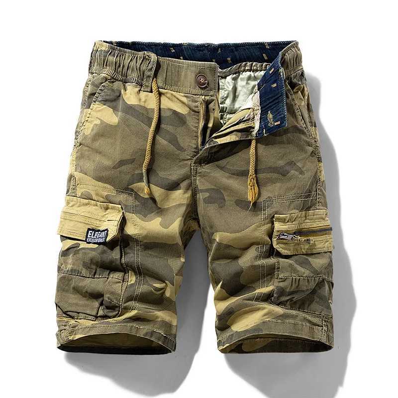 Shorts maschile da uomo in cotone da uomo cortometri camuffato abbigliamento casual brezza brezza bermuda spiaggia jogging a caldo spedizione diretta q240427