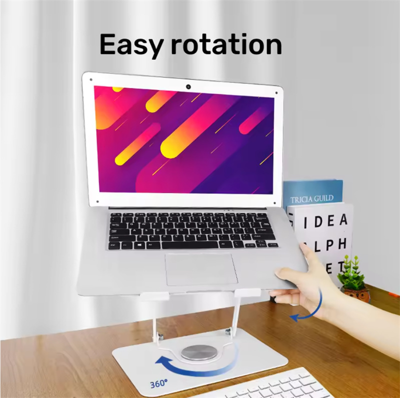 Ergonomic 360 Hauteur rotatif réglable Radiable Pliable Métal Universal ordinateur portable pour le support de support de refroidissement iPad MacBook