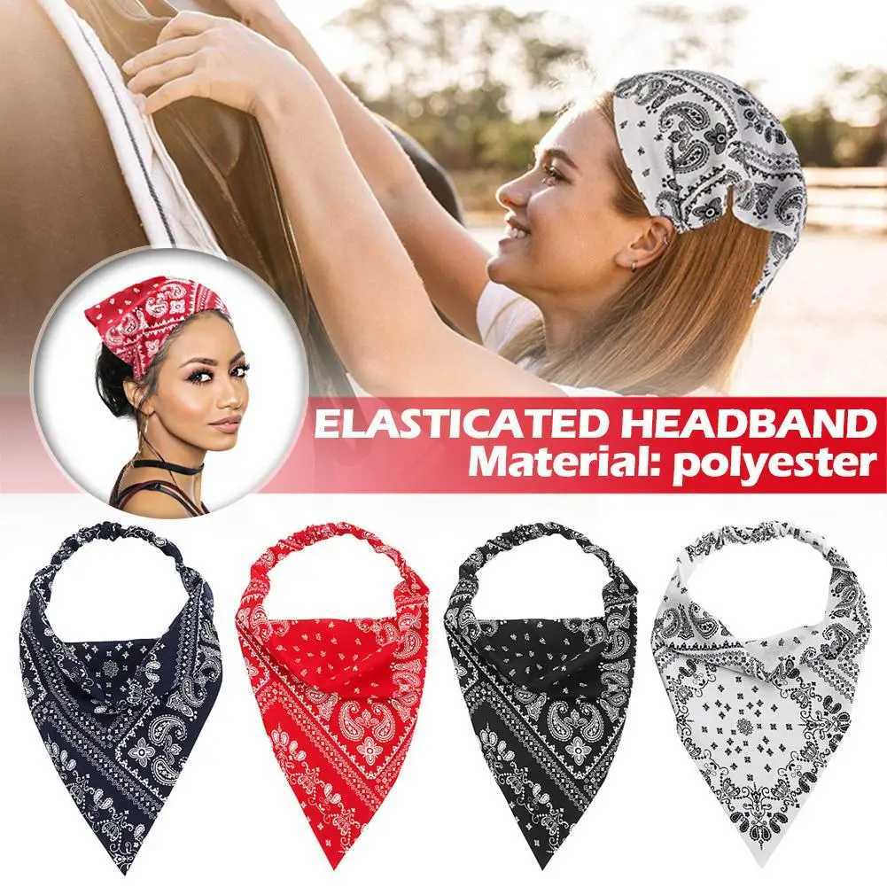 Bandanas durag vintage triangle imprimement femme plage bandanabohemian accessoires filles bandeau tissu tissu bande bandeau élastique fashion femme mer b9n8 240426