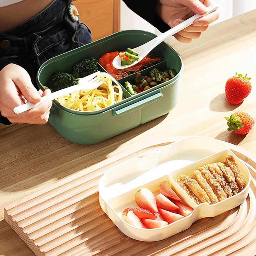 Bento Boxes لطيف الأطفال صناديق الغداء Microwave Bento School Outdoor Picnic Food Container Q240427