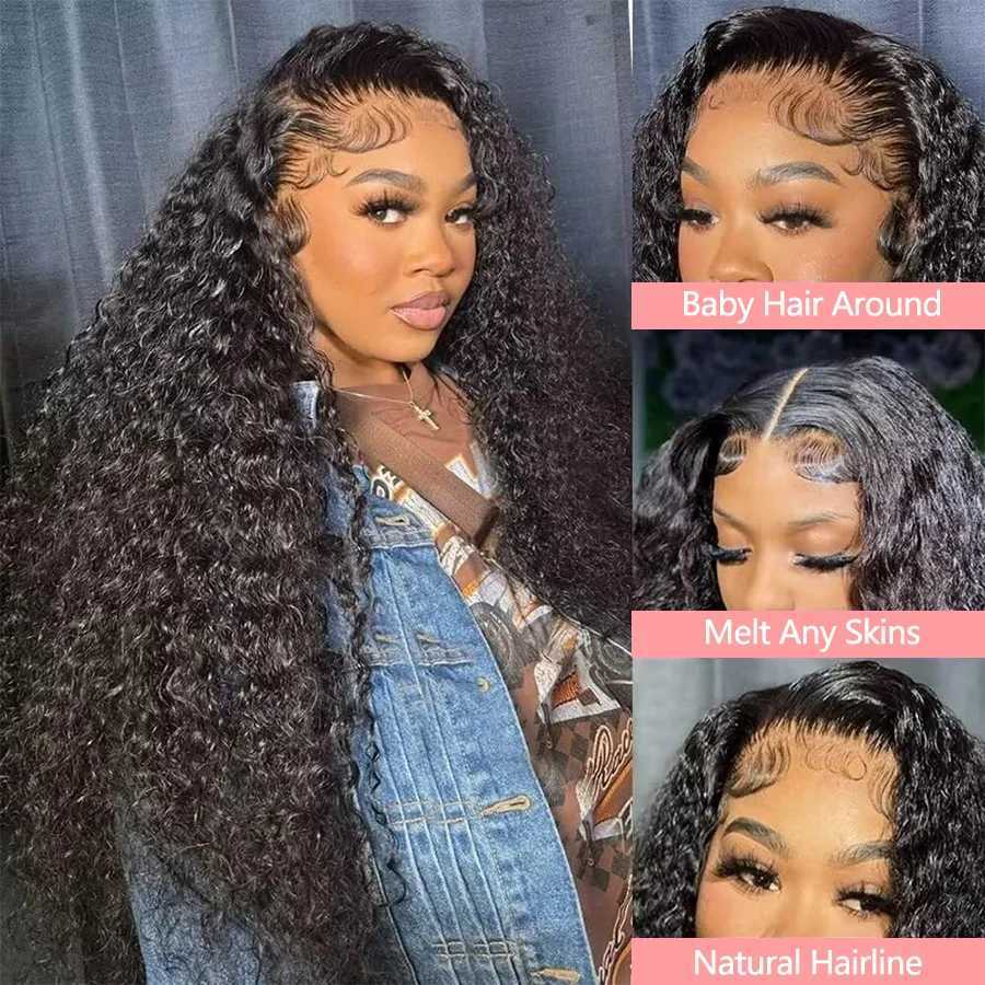 Perruques synthétiques SHUIBO LACE FRANT HUMAN HEIR WIG 13X4 Bob transparent Curly 100% Femelle pré-choisie Q240427