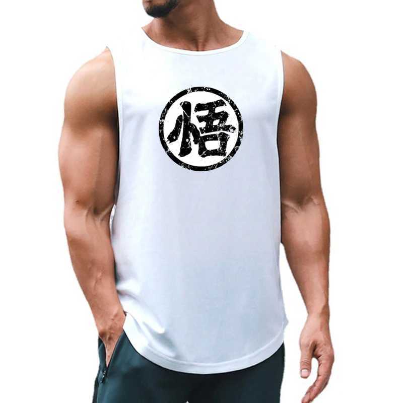 Débardeur pour hommes anime japonais wu police imprimé pour hommes vêtements de gym de gym de fitness single ensemble de séchage rapide