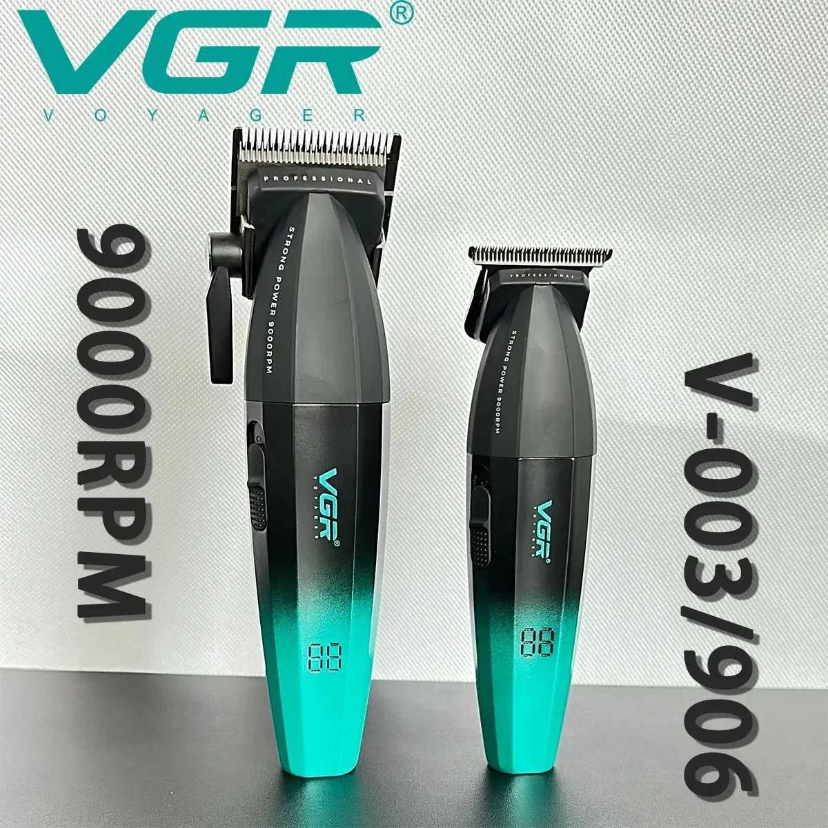 Hair Trimmer Professional Barber VGR003 Salon 9000RPM 5V Motor Electric Pushing Scissor Oil Head Gradual 2000mAh Battery V906 Q240427