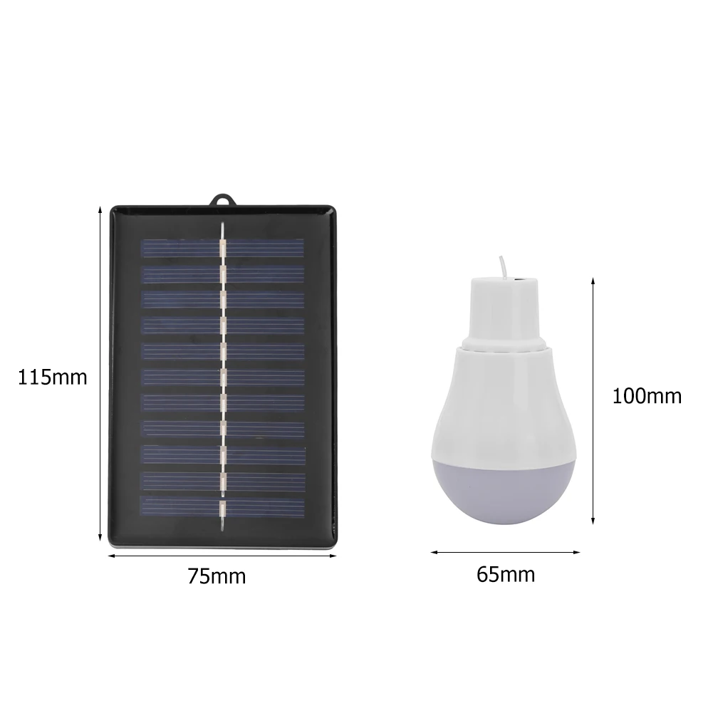 5V 15W 300lm energia solar energia lâmpada externa USB Baixo consumo de energia lâmpada LED para casa de camping de jardim ao ar livre iluminação