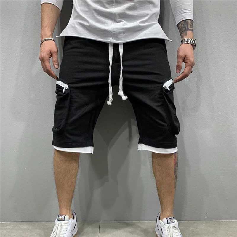 Heren shorts New Street Fashion Summer Losse heren Running Leisure Fitness Clothing Multi Pocket Sports Casual Q240427