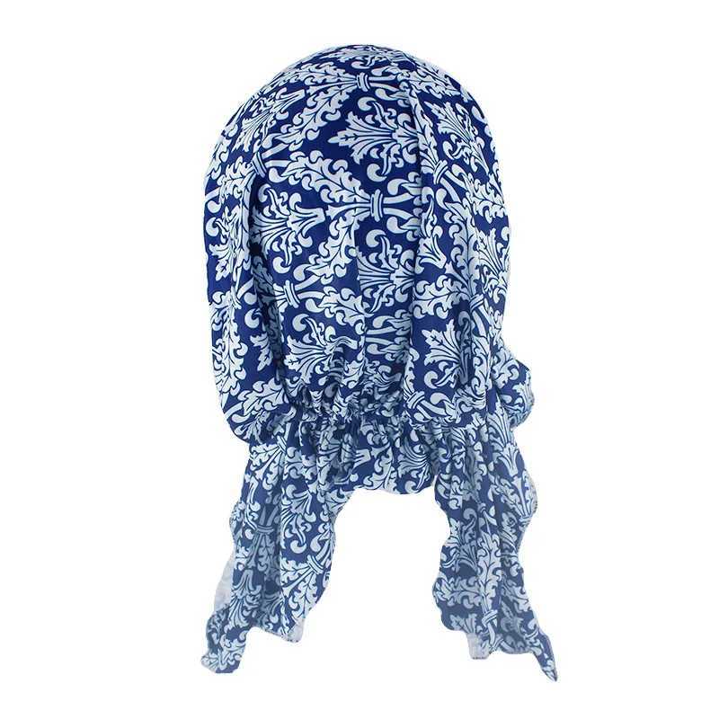 Bandanas Durag Neue Erwachsene weibliche blumige Kopfbedeckung Frauen Bandagen Herbst Mode Haare Turbo Blumenzubehör zum Verkauf 240426