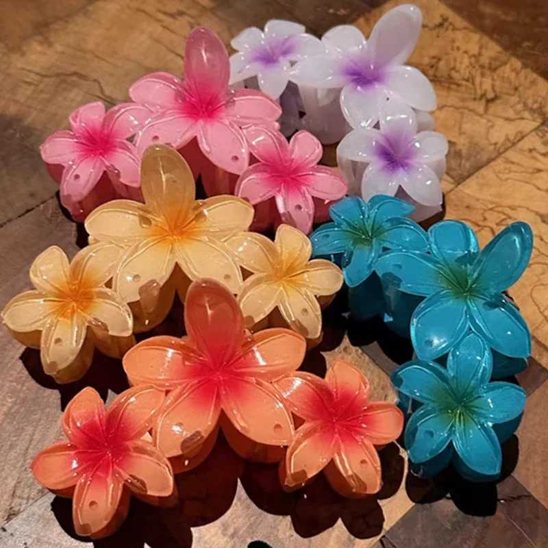 Haarklammern Barrettes süße Blumenkrallen Damen Eierhai Clip Candy Farbe großer Verlaufskrabbenbuckel Vintage Kopfbedeckung