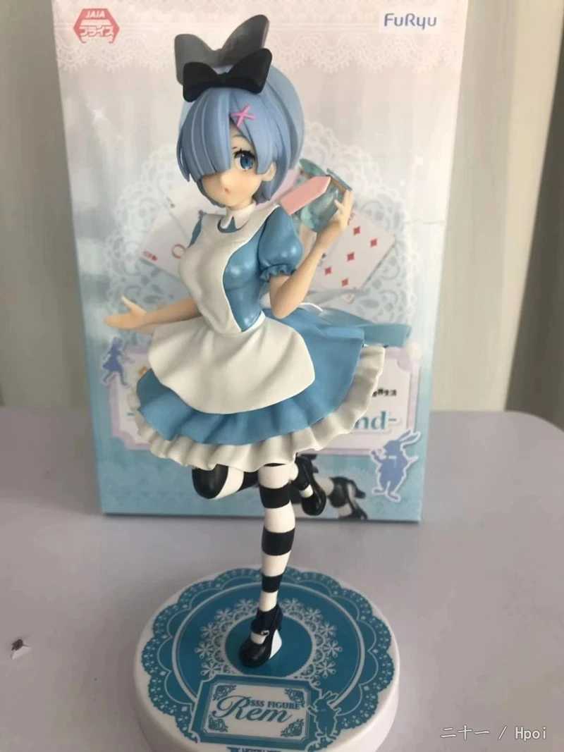 Anime Manga REM Figur Animation Re Life in Difthing World od Zero Figur Super Series w Wonderland Blue Maid Outfit Doll Modell2404