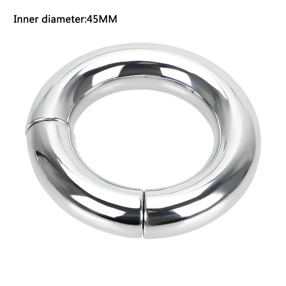 NXY Cockrings Heavy Duty Male Magnetic Ball Metal Penis Hahn Lock Ring Sexspielzeug für Männer 5 Größe skrotum Dauer Deljakulation 240427