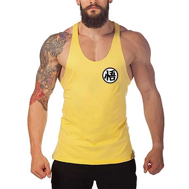 Débardeur pour hommes Professeur Bodybuilding Stringer Tops Tops Mens Anime japonais Wu Printing Y Back Fitness Gym Vêtements Muscle Singlel2403L2403