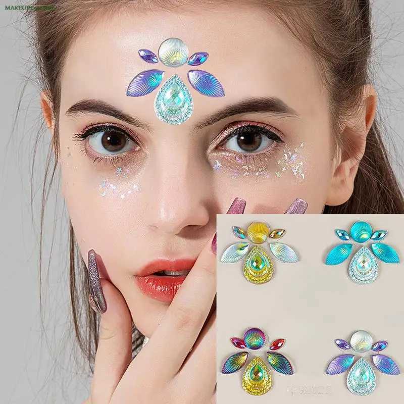 Tattoo Transfer New 3D Face Tattoo Jewels Stickers Shiny Face Decoration Rhinestones Sticker Body Art Decoration Stage Makeup Decoration Tool 240426