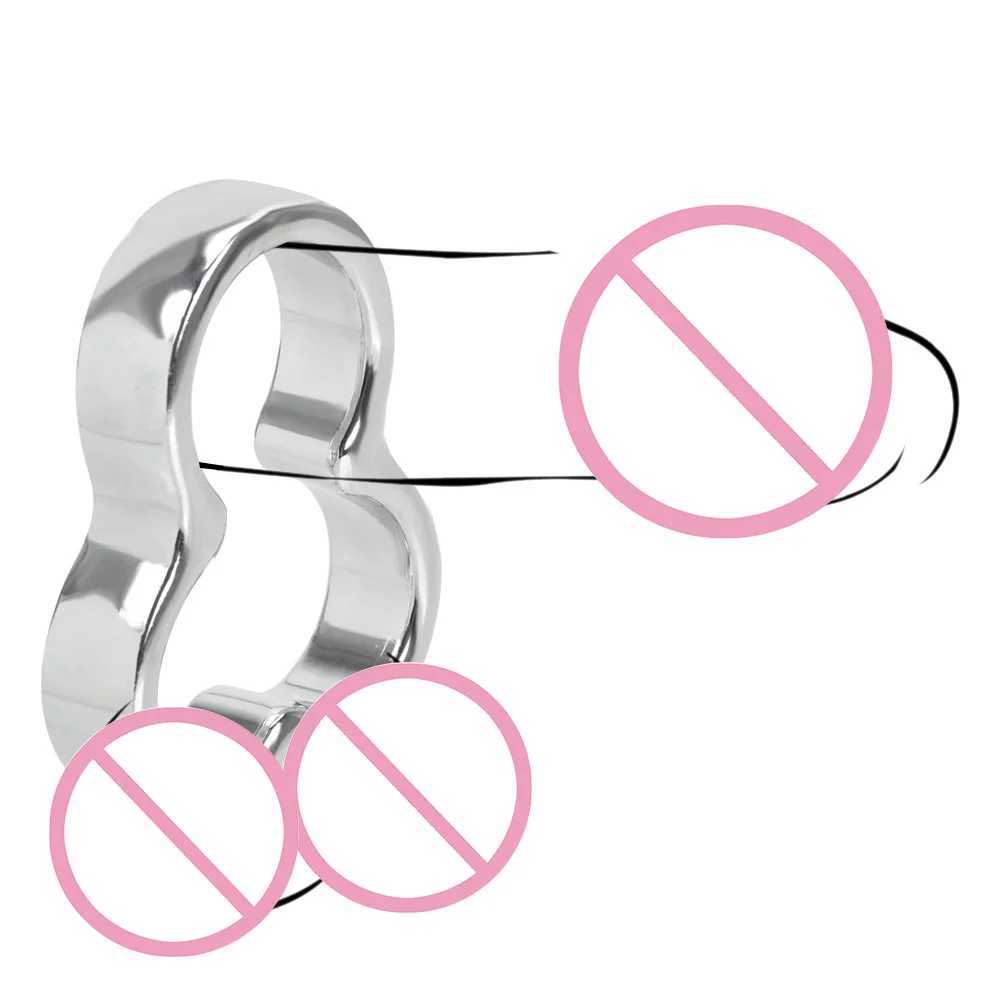 Nxy cockrings roestvrijstalen bal brancard scrotal bondage pik ringen metaal kuisheidsapparaten vertraging tijdsspeelgoed voor mannen volwassen product 240427