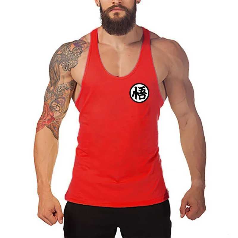 Débardeur pour hommes Professeur Bodybuilding Stringer Tops Tops Mens Anime japonais Wu Printing Y Back Fitness Gym Vêtements Muscle Singlel2403L2403