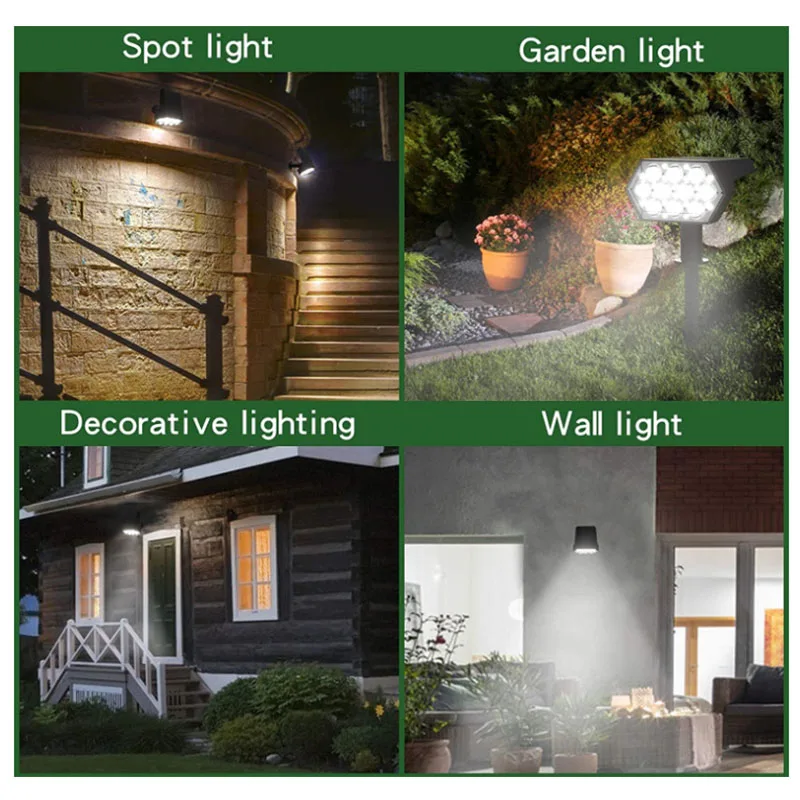 108 LED Outdoor Solar Lights Solar Spot Lights Landscape Spotlights 92 LED Adjustable garden decoraction warm white lamp IP65