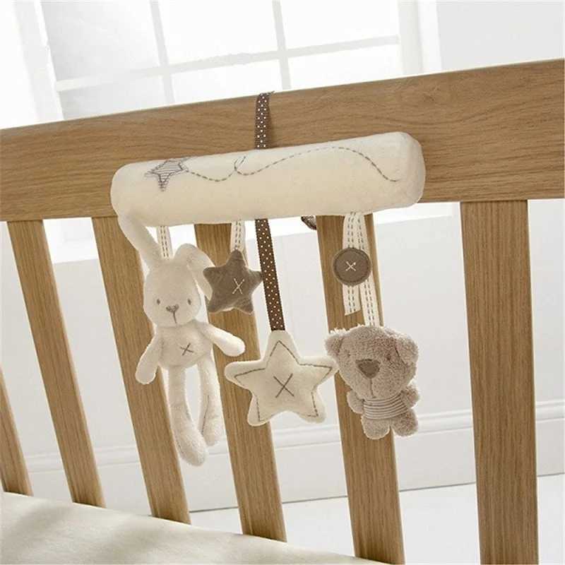 Mobiles# Baby Crib Rattles Plush Toys Soft Rabbit Rattles Pram Rattle Toys Hanging Rattle For Stroller Newborn Bed Pendant Bell Toy d240426