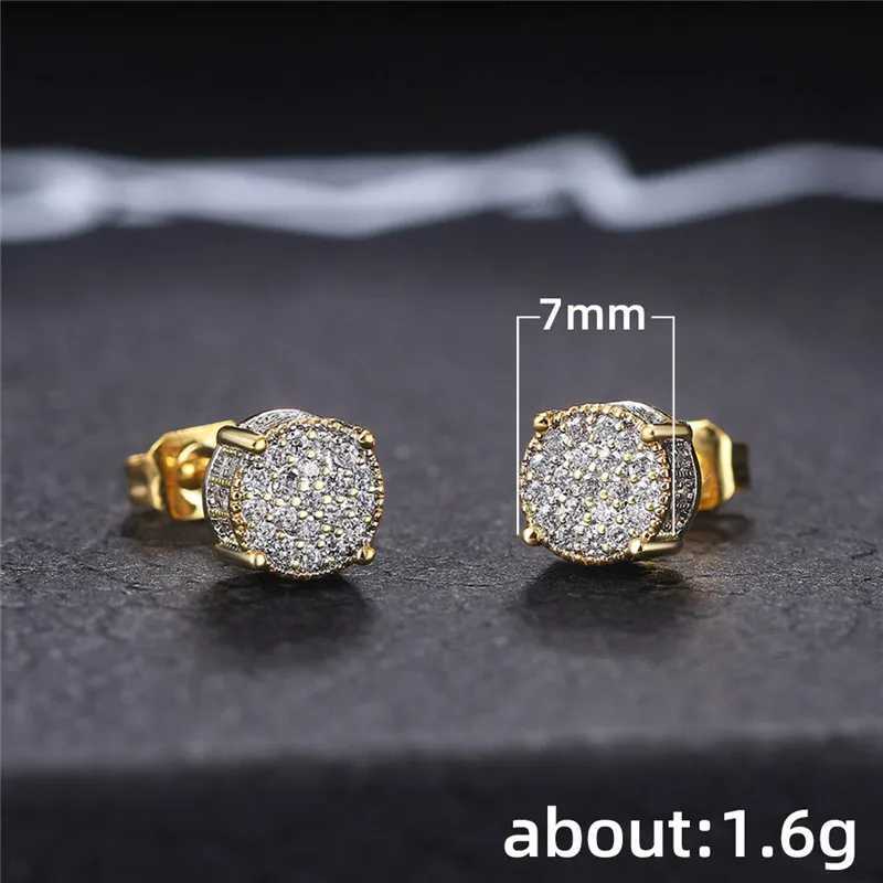 Stud Huitan Dainty Stud Earrings for Women/Men Paved White CZ Silver Color/Gold Color Couple Earrings Fashion Versatile Ear Jewelry d240426